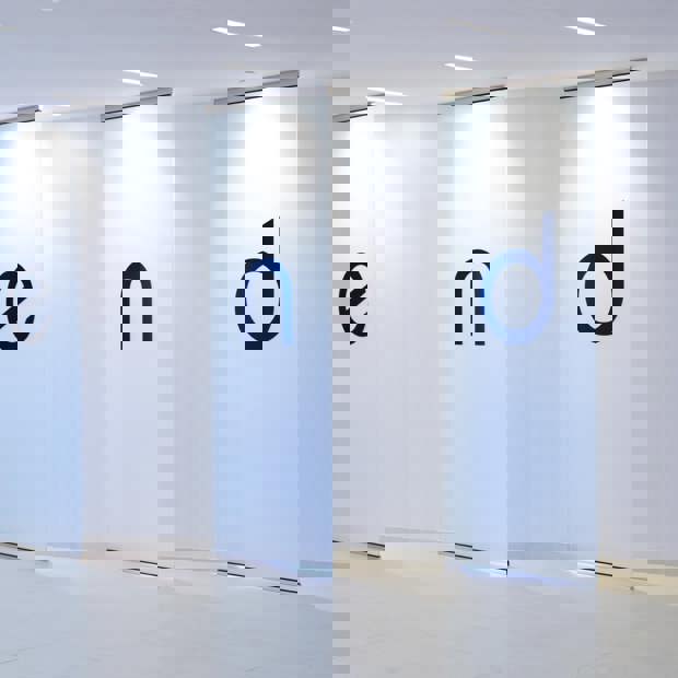 Endo logo inside the Malvern building