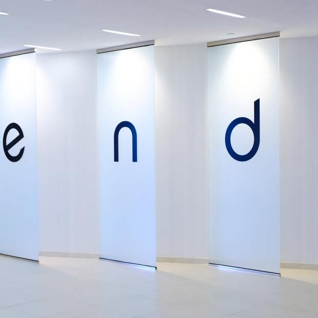 Endo logo inside the Malvern building